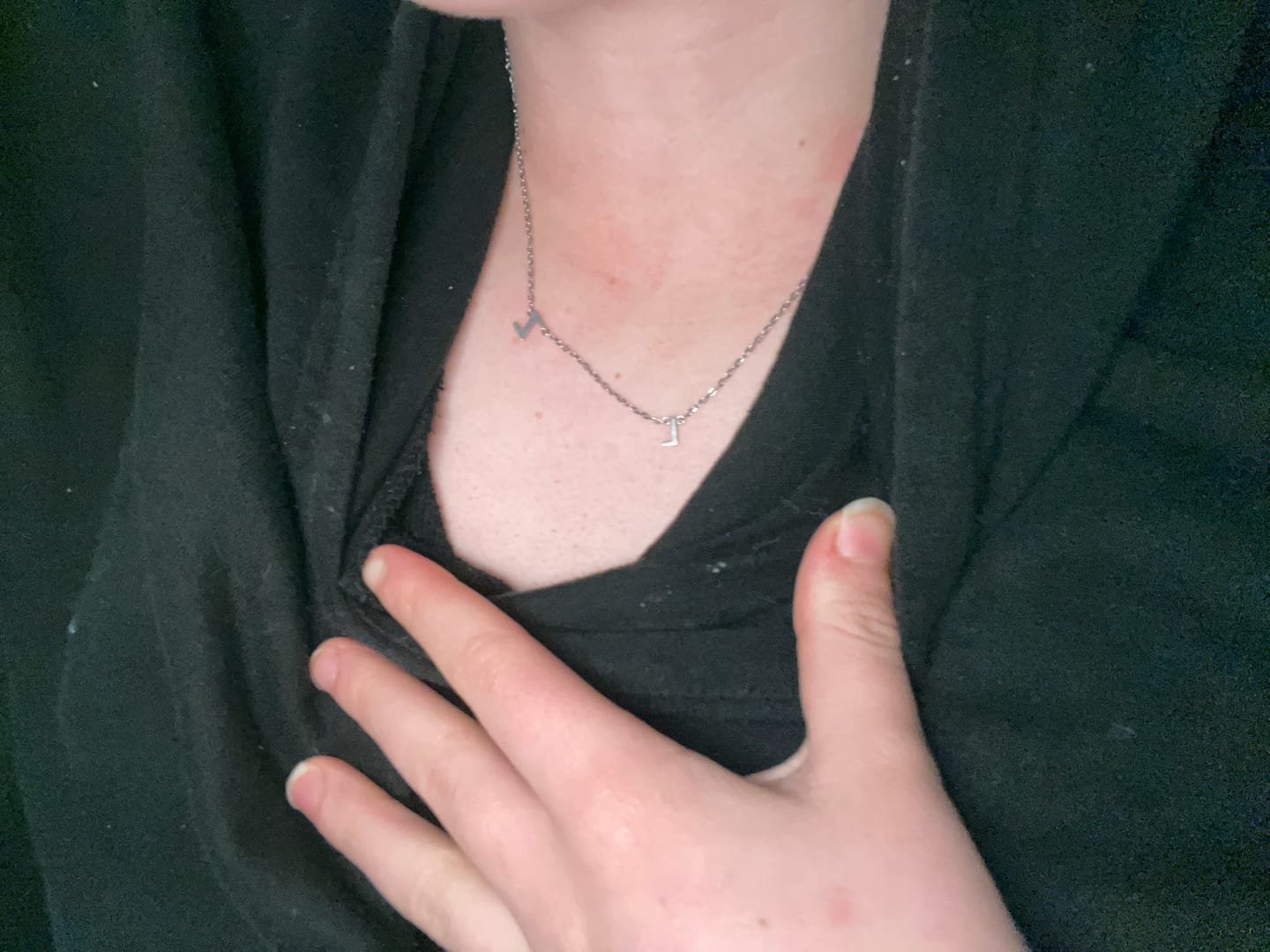 Customer photo review of The Original Initial Letter Necklace