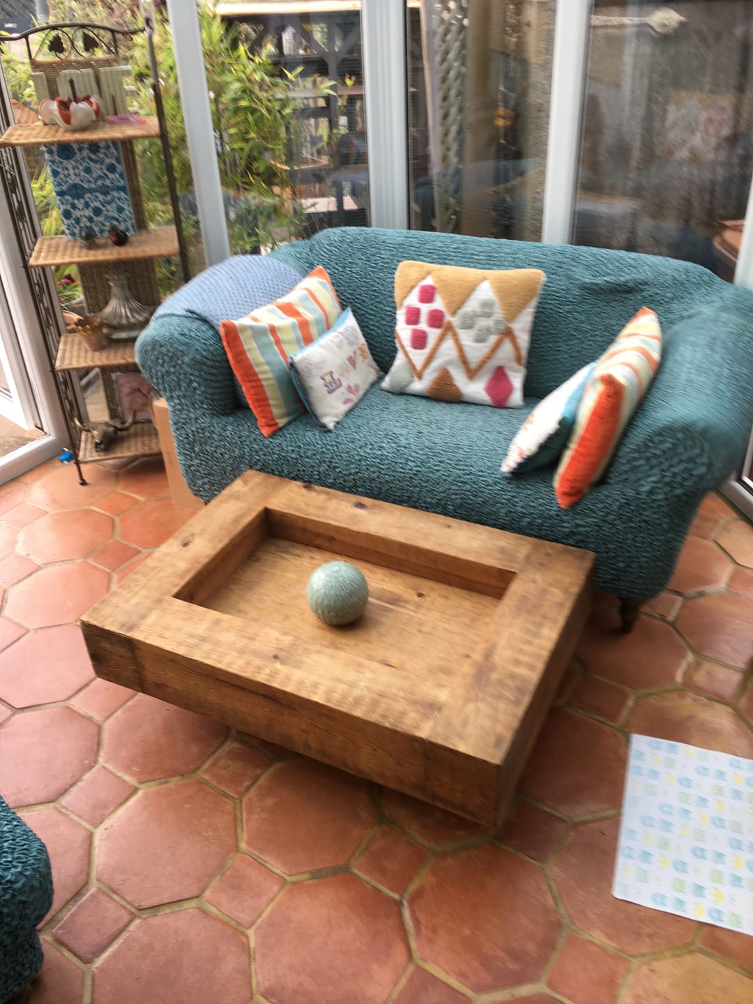 Customer photo review of Arm Chair Cover - Tiffany Blue, Microfibra
