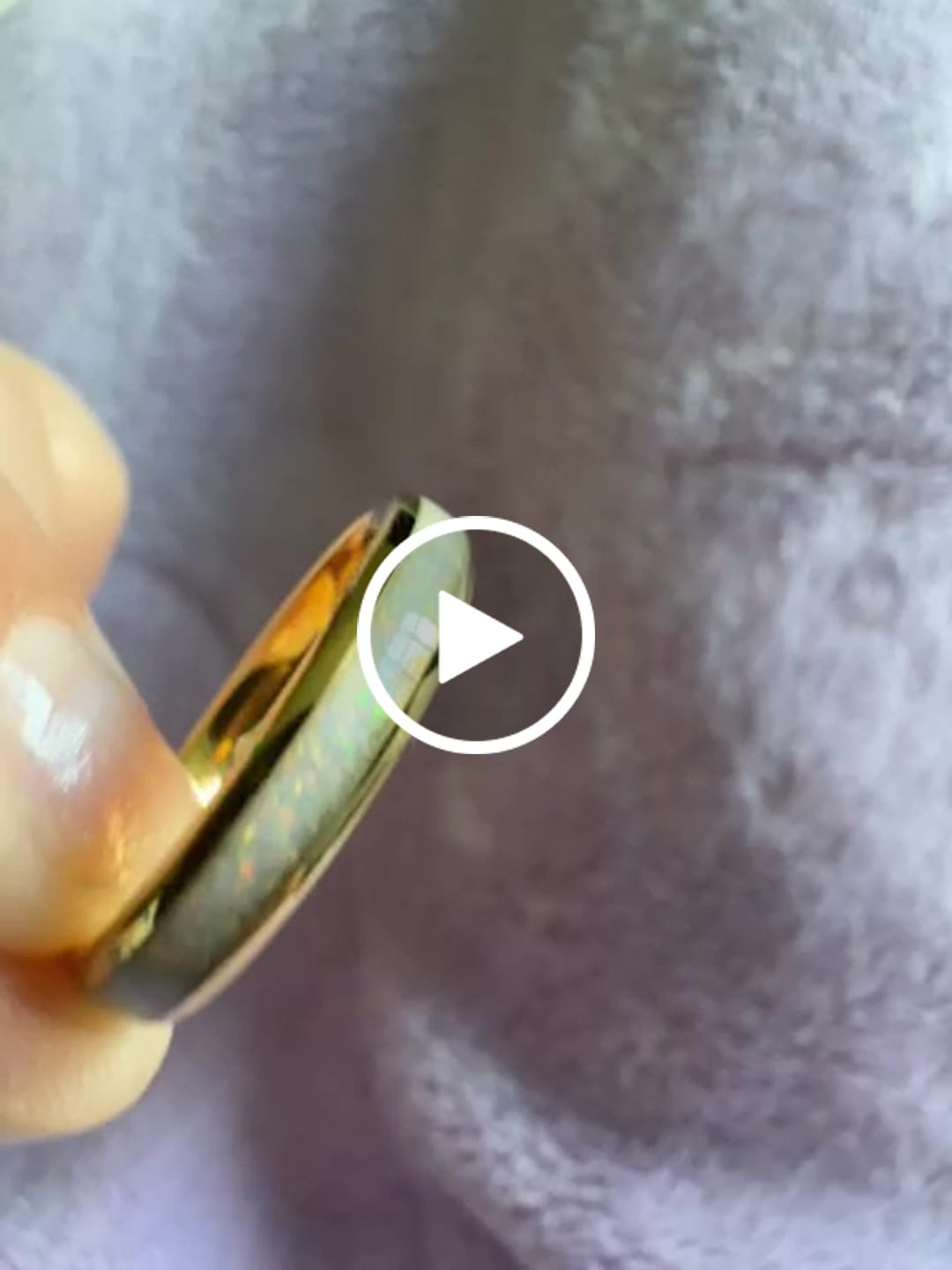 Customer video review of The Golden White Opal 4mm Wonder Ring