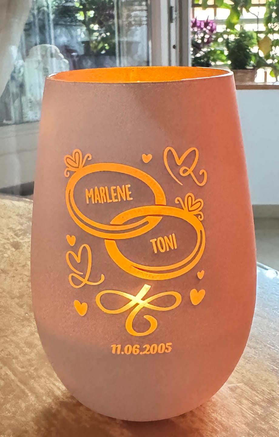 Customer photo review of Unsere Herzen - Paar-Windlicht
