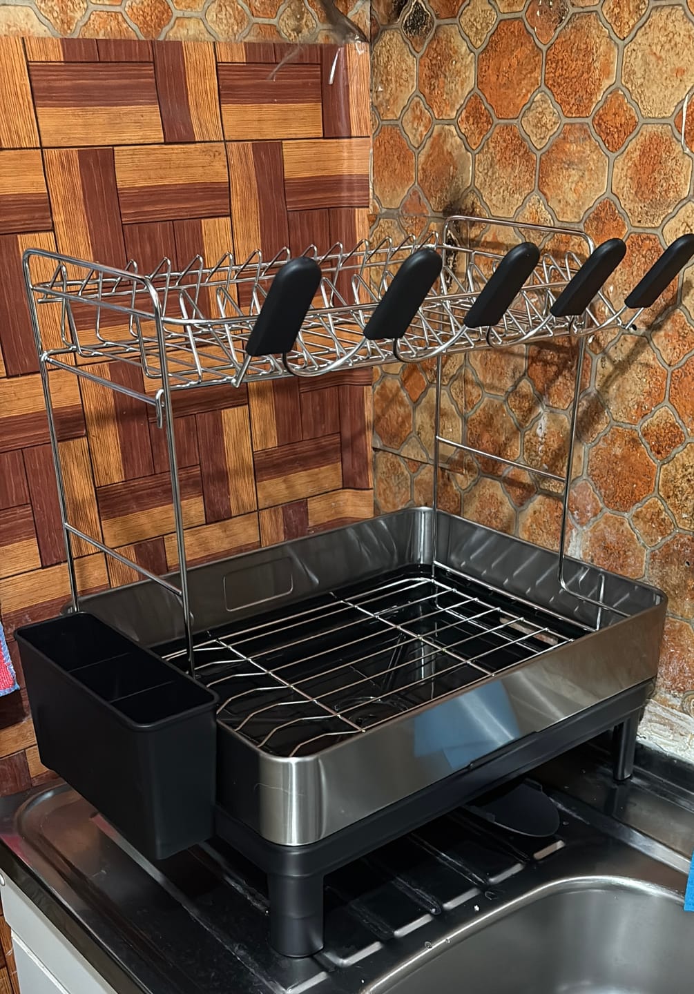 Customer photo review of Escurridor De Platos Inoxidable De 2 Niveles Organizador De Cocina