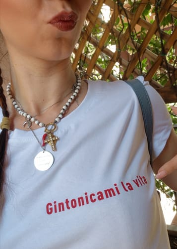 Customer photo review of T-shirt Gintonicami la vita - bianca