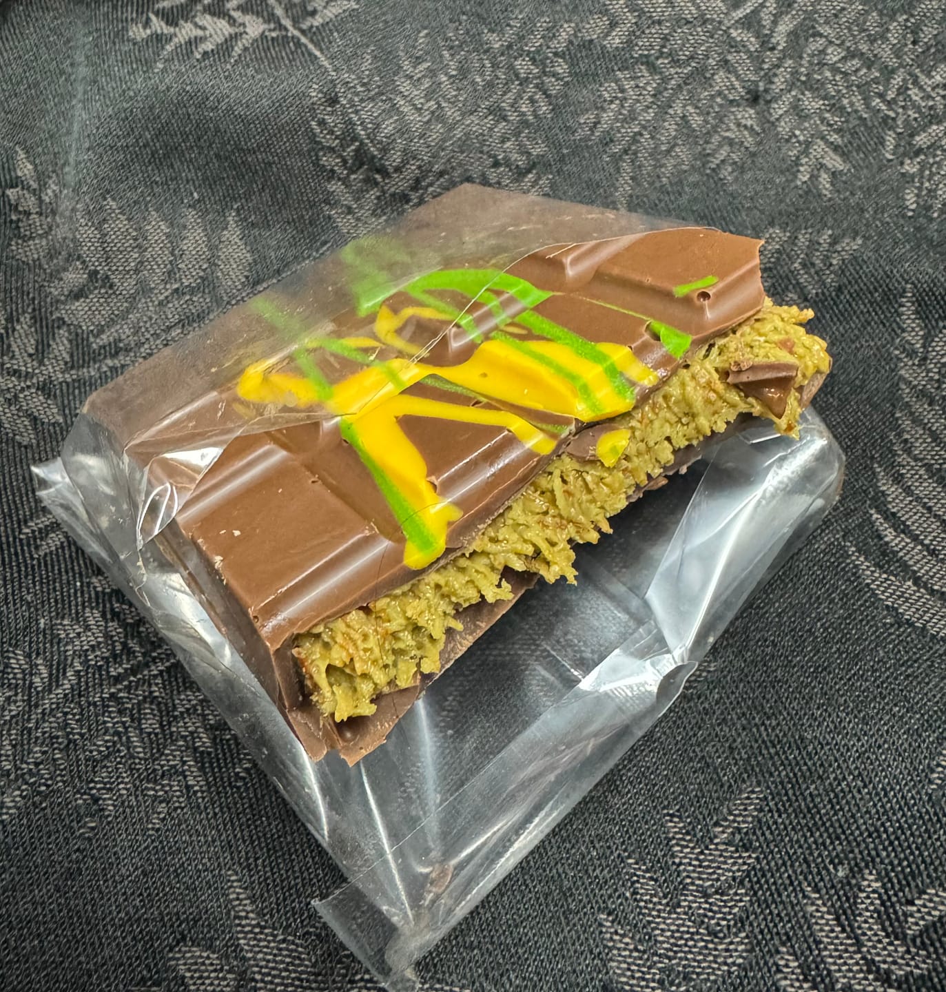 Customer photo review of Pistachio Knafeh Bliss Block - Viral Dubai Chocolate Bar 200g