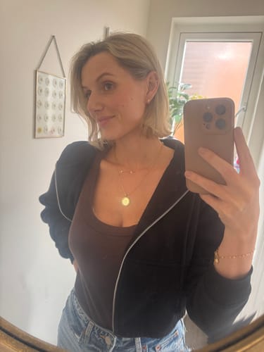 Customer photo review of Engravable Compass Necklace