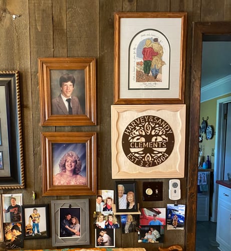 Customer photo review of Family Tree Wall Art - Custom Metal Sign -  Custom Text Ring and Banner