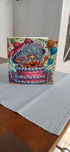 Customer photo review of 5D Diamond Painting Grußkarten – Wichtel im Blütenzauber 6 Stück