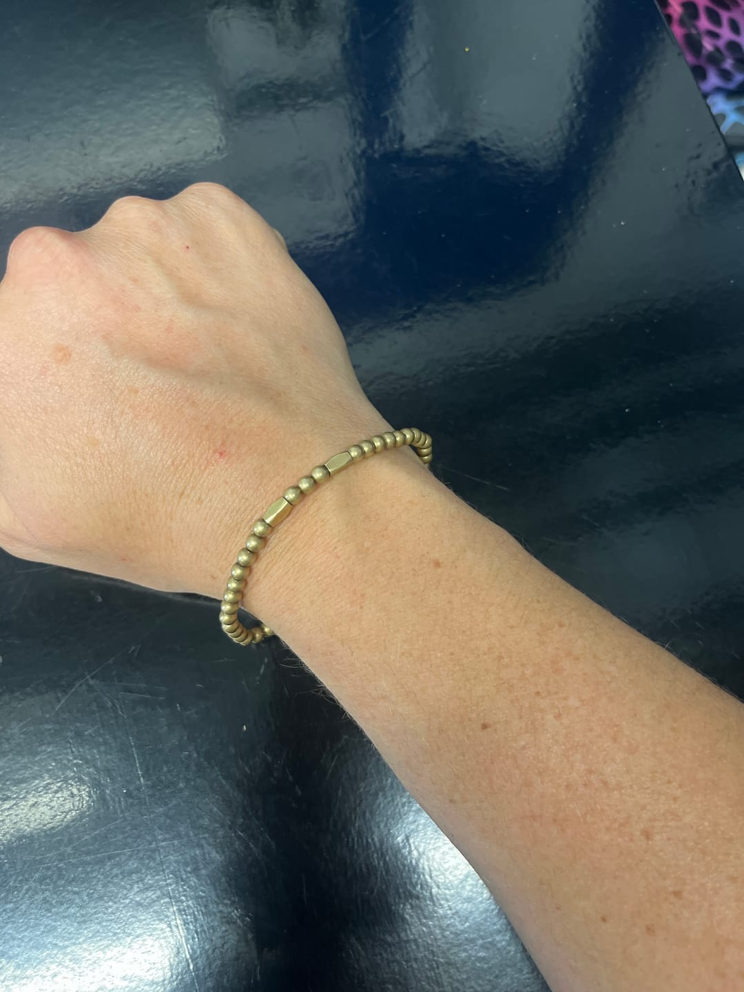 Customer photo review of Buddha Stones Wealth Self Care Copper Brass Beads Design Couple Bracelet