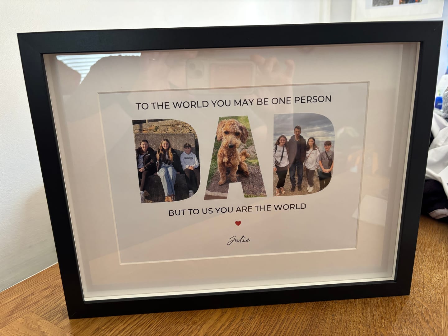 Customer photo review of You are the the world, Dad - Personalized Poster