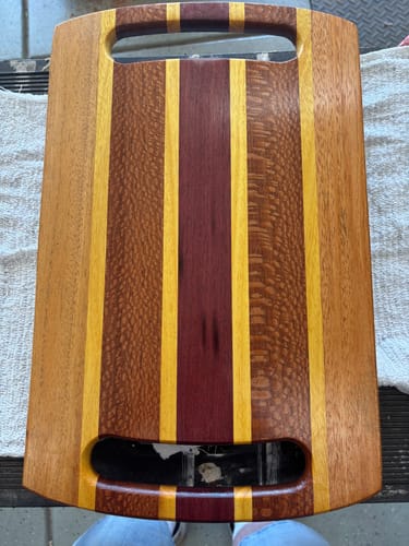 Customer photo review of 17.75x11.75" Oblong Dual Handle Serving Board Acrylic Router Template