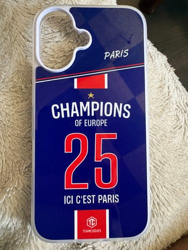 Customer photo review of Coque foot PARIS SG PSG COLLECTOR CHAMPIONS D'EUROPE CHAMPIONS LEAGUE 2025 - TEAMCOQUES