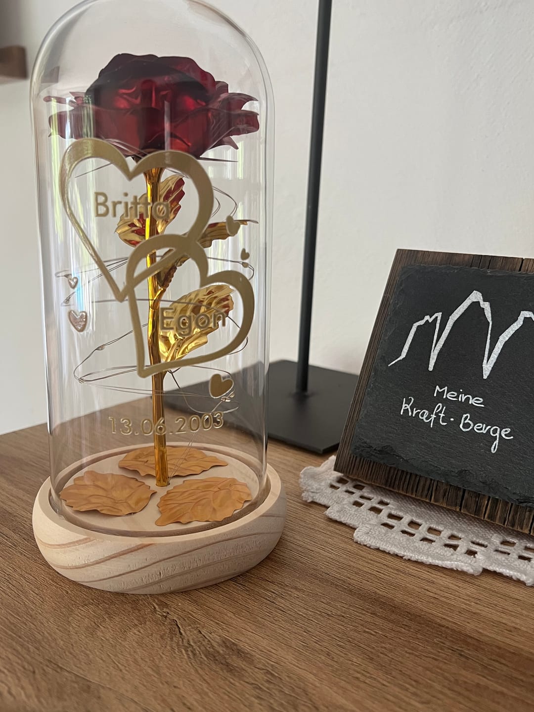 Customer photo review of Ich liebe dich - Paar-Goldene Rose