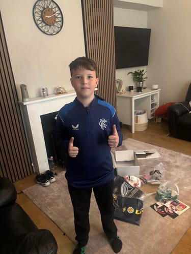 Customer photo review of Kids Mystery Football Shirt