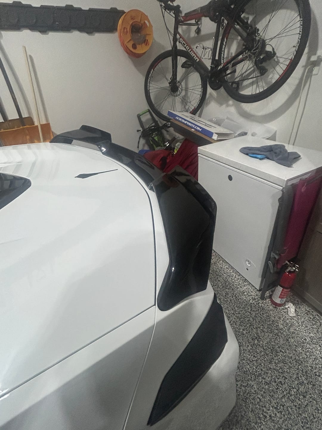 Customer photo review of Corvette C8 Z51 Rear Spoiler Add-On Wicker Extension