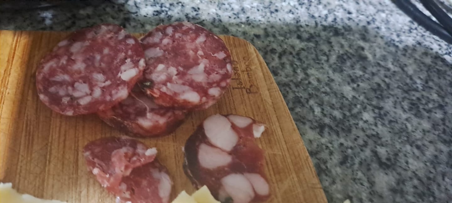 Customer photo review of Chorizo Seco, artesanal, con tocino