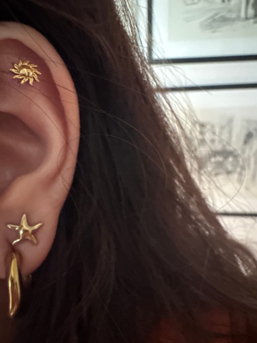 Customer photo review of Sol Ohr Piercing 18K Vergoldet