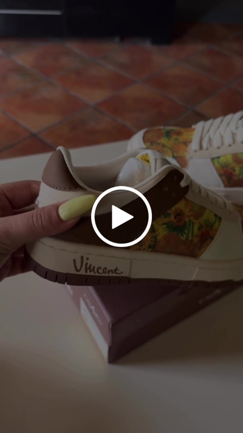 Customer video review of Van Gogh Sunflowers inspired sneakers