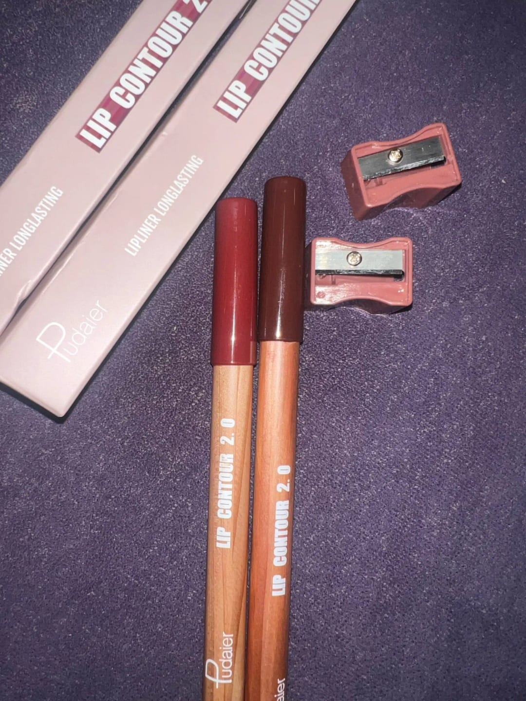 Customer photo review of Wooden Matte Lip Liner Non Feathering — Nude Brown | KIMLUD