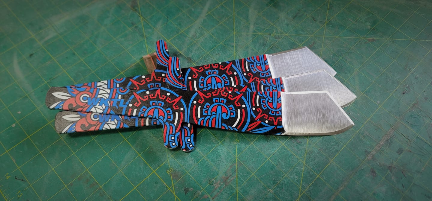 Customer photo review of The WKTL Blackhawk Throwing Knife - Obsidian's Edge