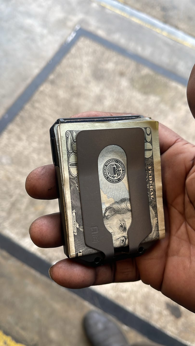 Customer photo review of M4 MAVERICK™ RAIL WALLET with TITANIUM CLIP