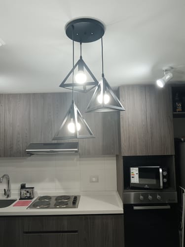 Customer photo review of Lampara Techo Nordico Moderna Triangulo Triple