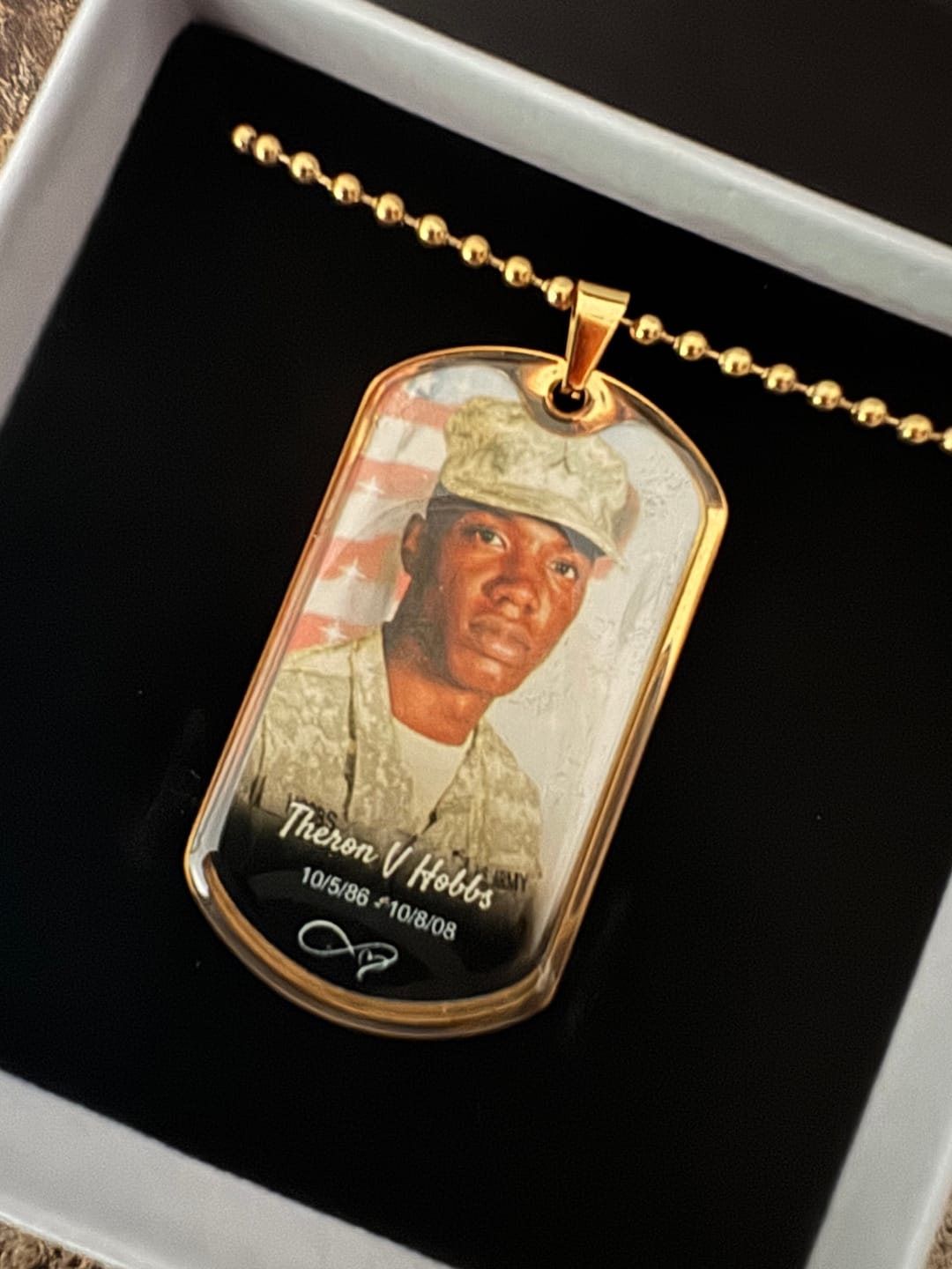 Customer photo review of Custom Name Dog-tag  Memorial Necklace Gift