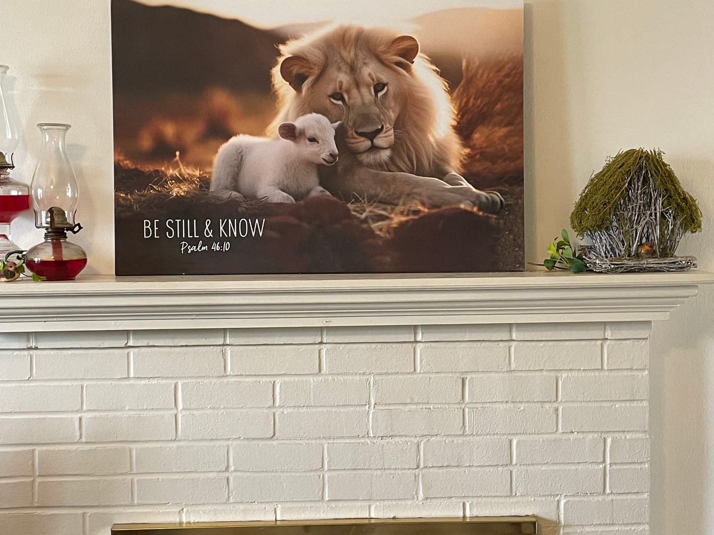 Customer photo review of Lion and Lamb, Be Still and Know Psalm 46:10, Wall Art Canvas Print