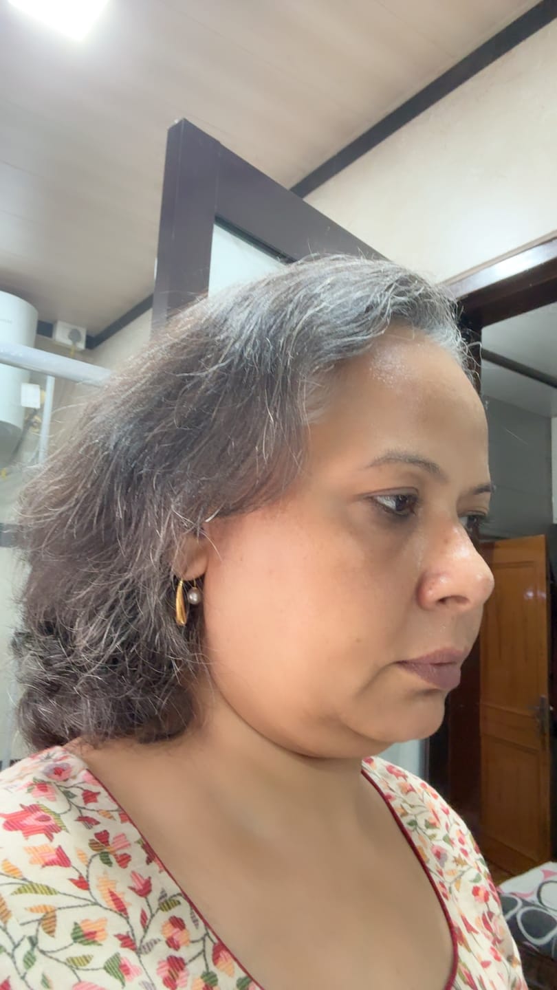 Customer photo review of Pearl Hook Earrings