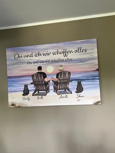 Customer photo review of Personalisierte Leinwand "Du und ich und unser Haustier"