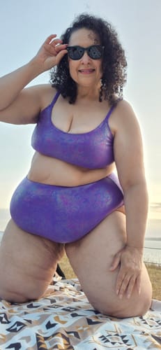 Customer photo review of Violet Crush Scoop Top  final sale