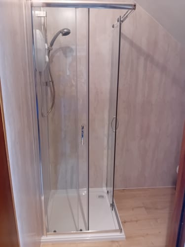 Customer photo review of ShowerWorX Atlantic 760 x 760mm Corner Entry Shower Enclosure - 6mm Glass