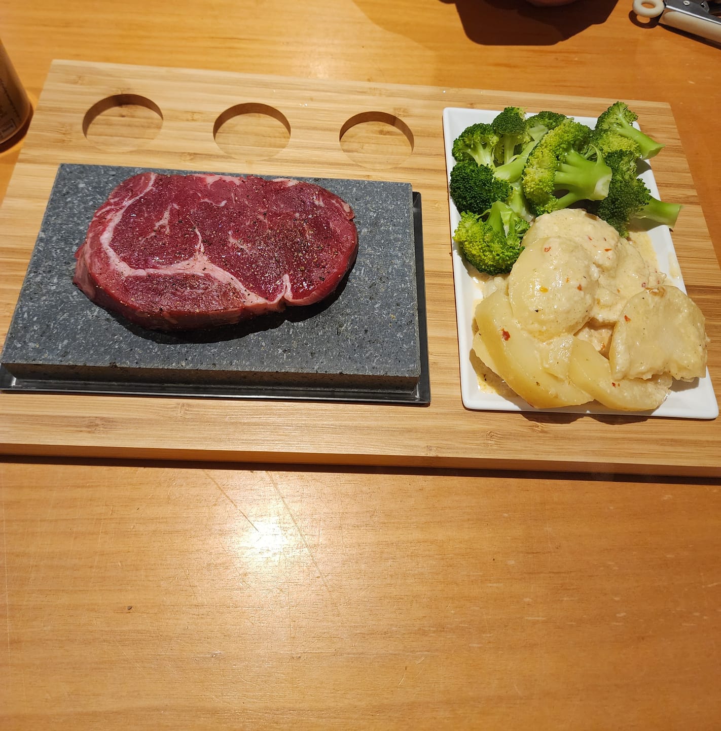 Customer photo review of The SteakStones Sizzling Steak Set