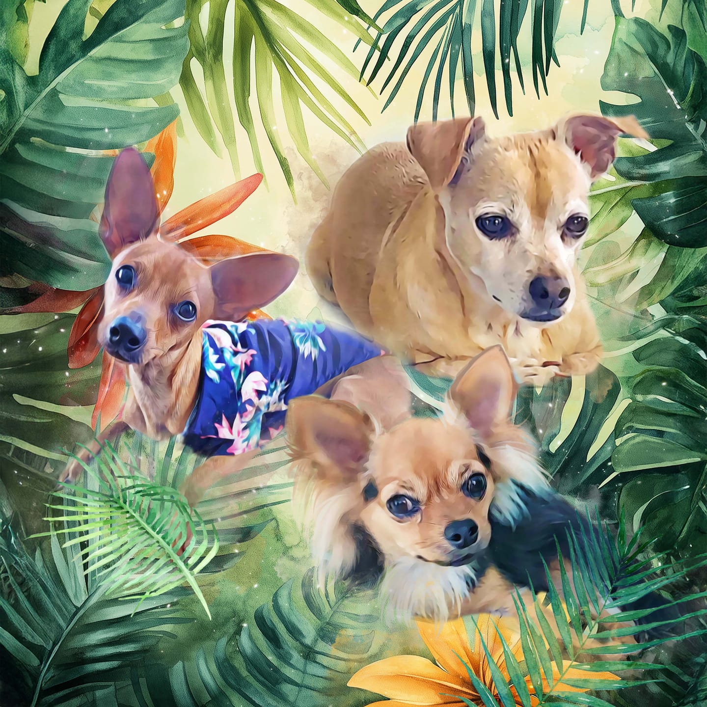 Customer photo review of Custom Watercolor Pet Portrait – SummerTime (ST)
