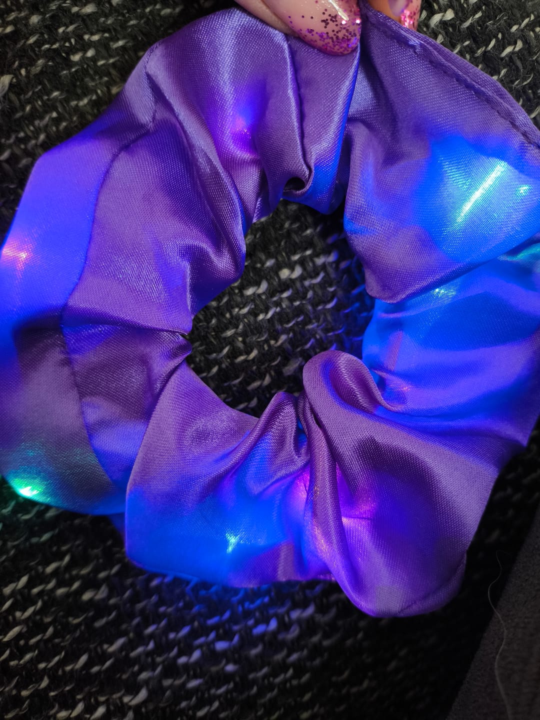 Customer photo review of LED Scrunchie | Purple