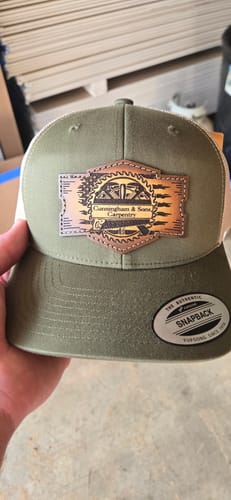 Customer photo review of Premium Custom Leather Patch Hats (Wholesale)