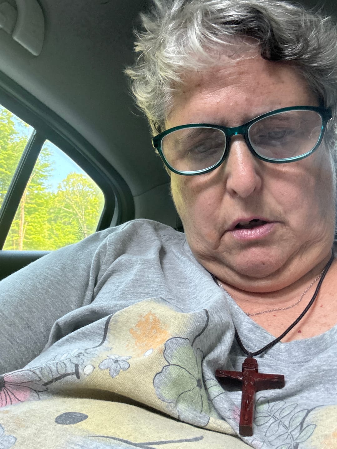 Customer photo review of Christianartworkshop Jesus Crucifix Wooden Necklace