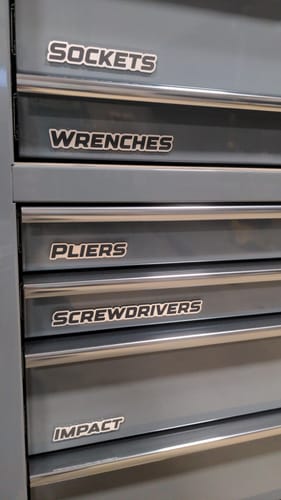 Customer photo review of Aluminum Toolbox Emblems