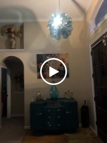 Customer video review of Cluster Blue Glass Bubble Chandelier