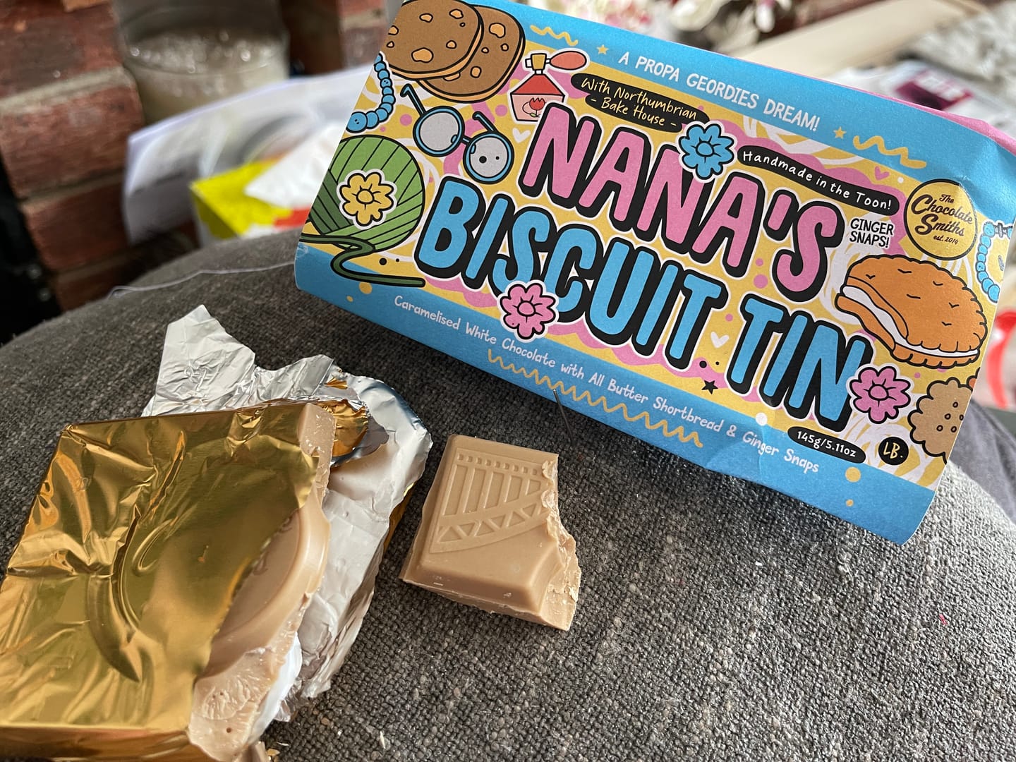 Customer photo review of Nana’s Biscuit Tin Bar 145g