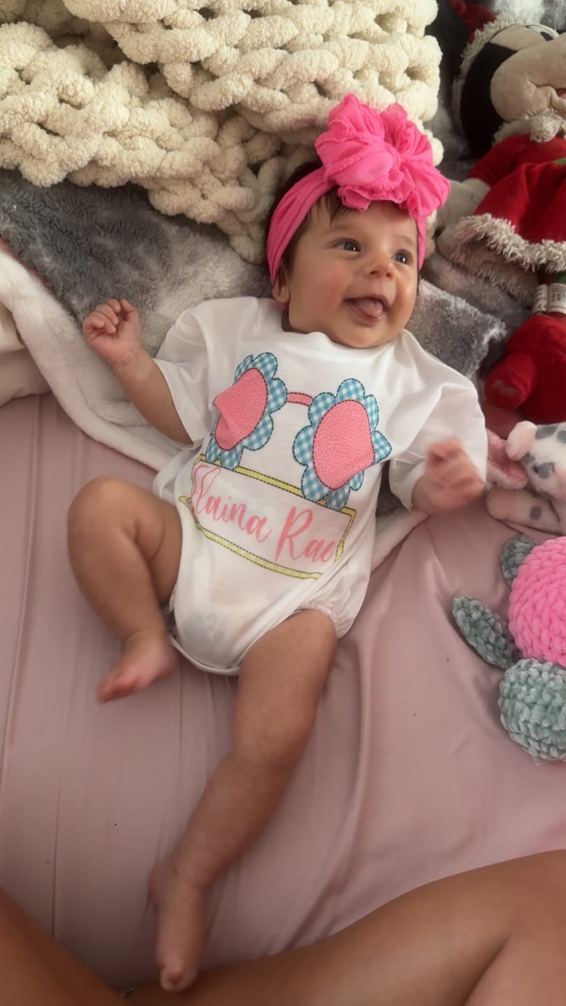 Customer photo review of Ruffled Headband- Bubblegum