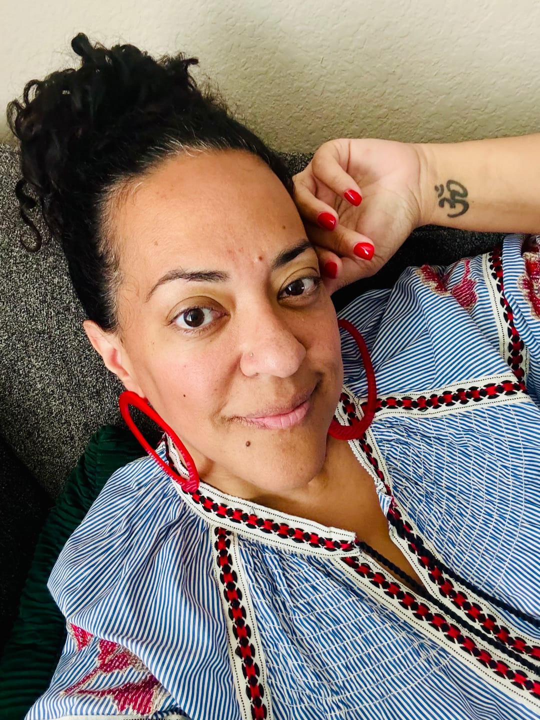 Customer photo review of Basics. Never Basic - Hoop Stud Earring - 35 Colorways