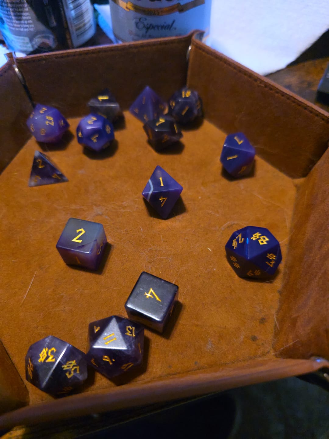 Customer photo review of Amethyst Stone Dice Set 'PRE-ORDER | SPRING EVENT DEAL'