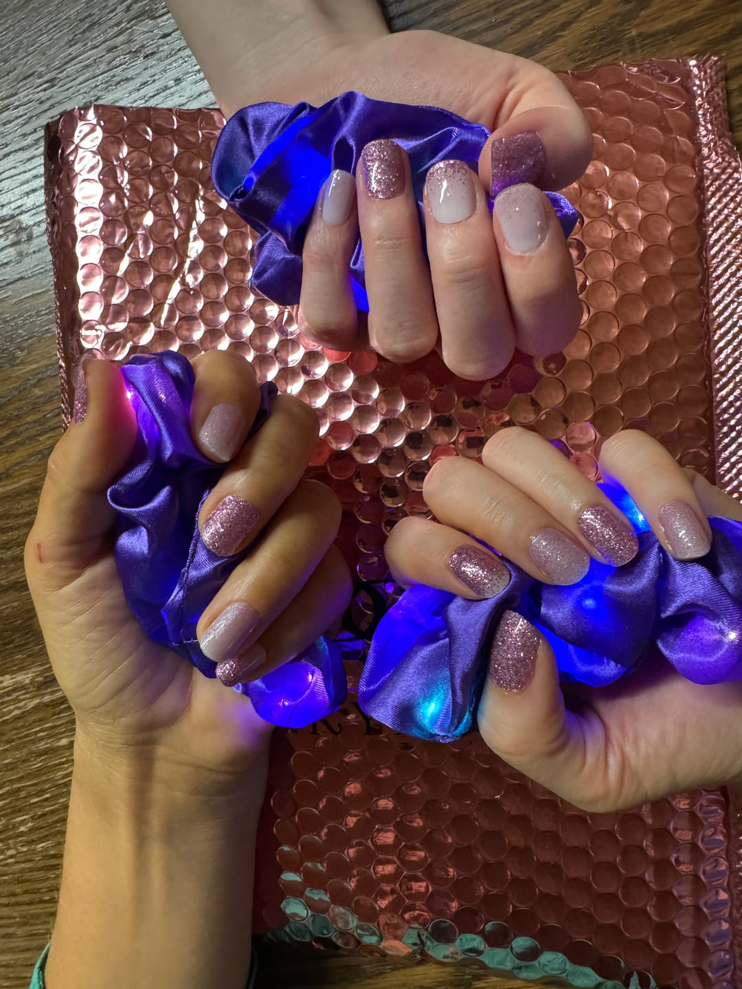 Customer photo review of LED Scrunchie | Purple