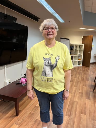 Customer photo review of Excuse Me, Bird Feeder's Empty T-Shirt