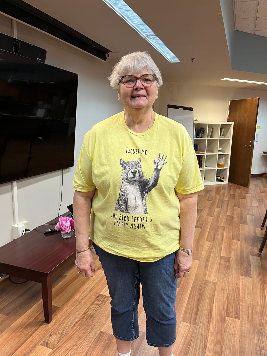 Customer photo review of Excuse Me, Bird Feeder's Empty T-Shirt