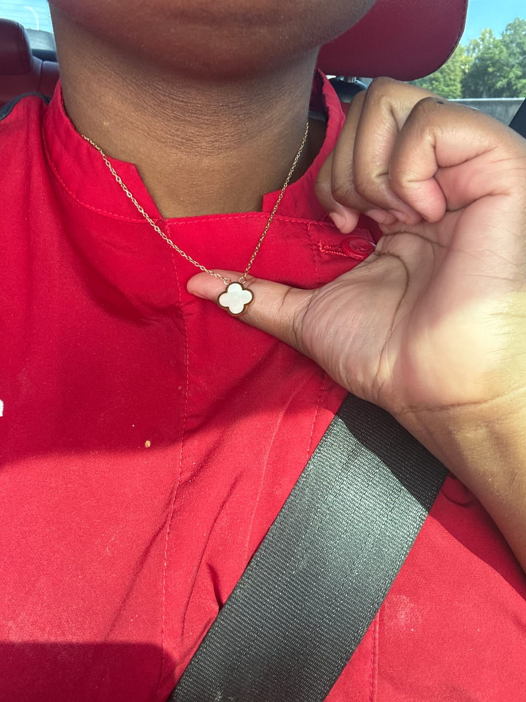 Customer photo review of Feelin' Lucky Pendant Necklace
