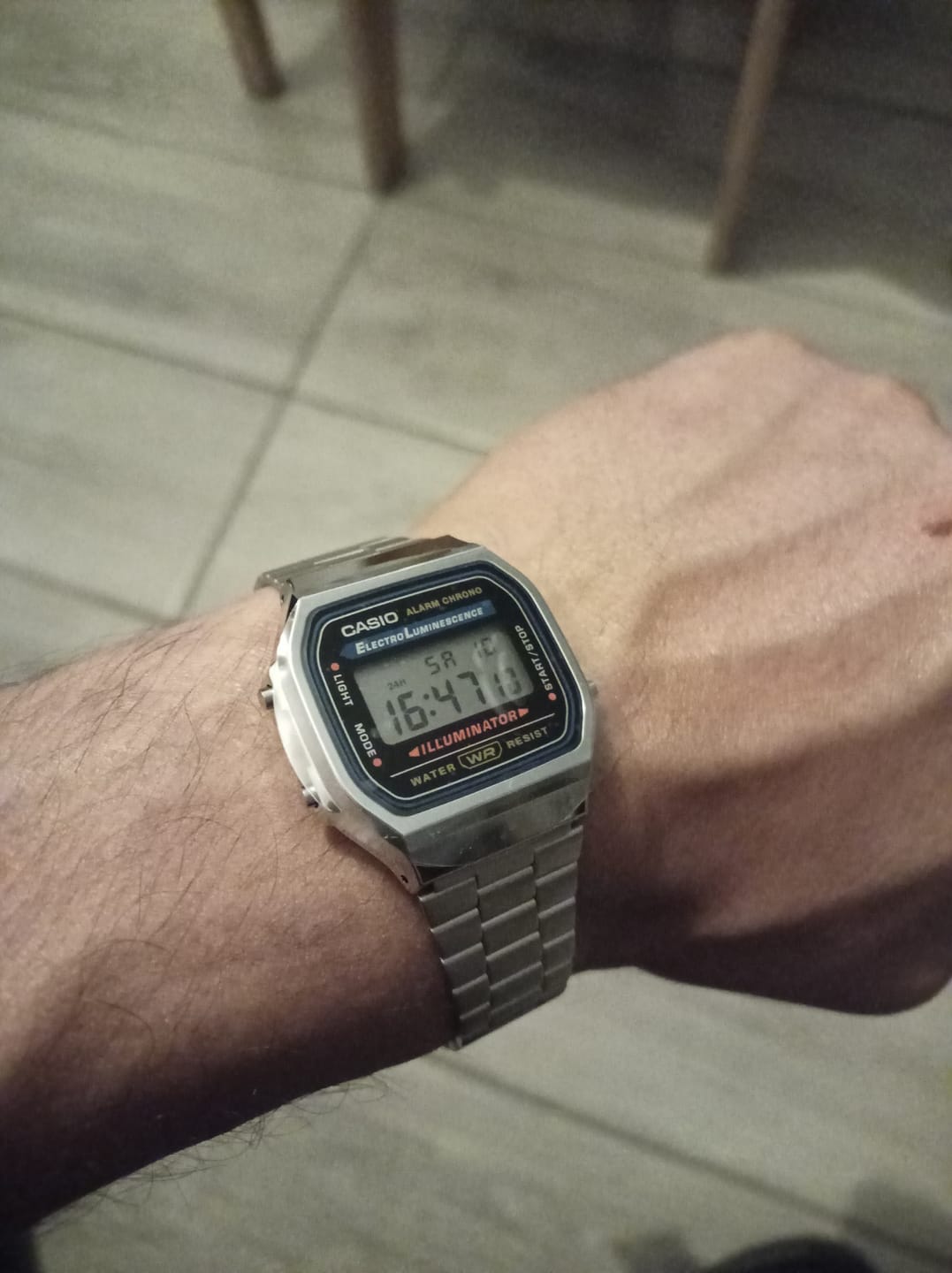 Customer photo review of Reloj Casio Vintage A168WA-1WDF Electroluminescence Plateado
