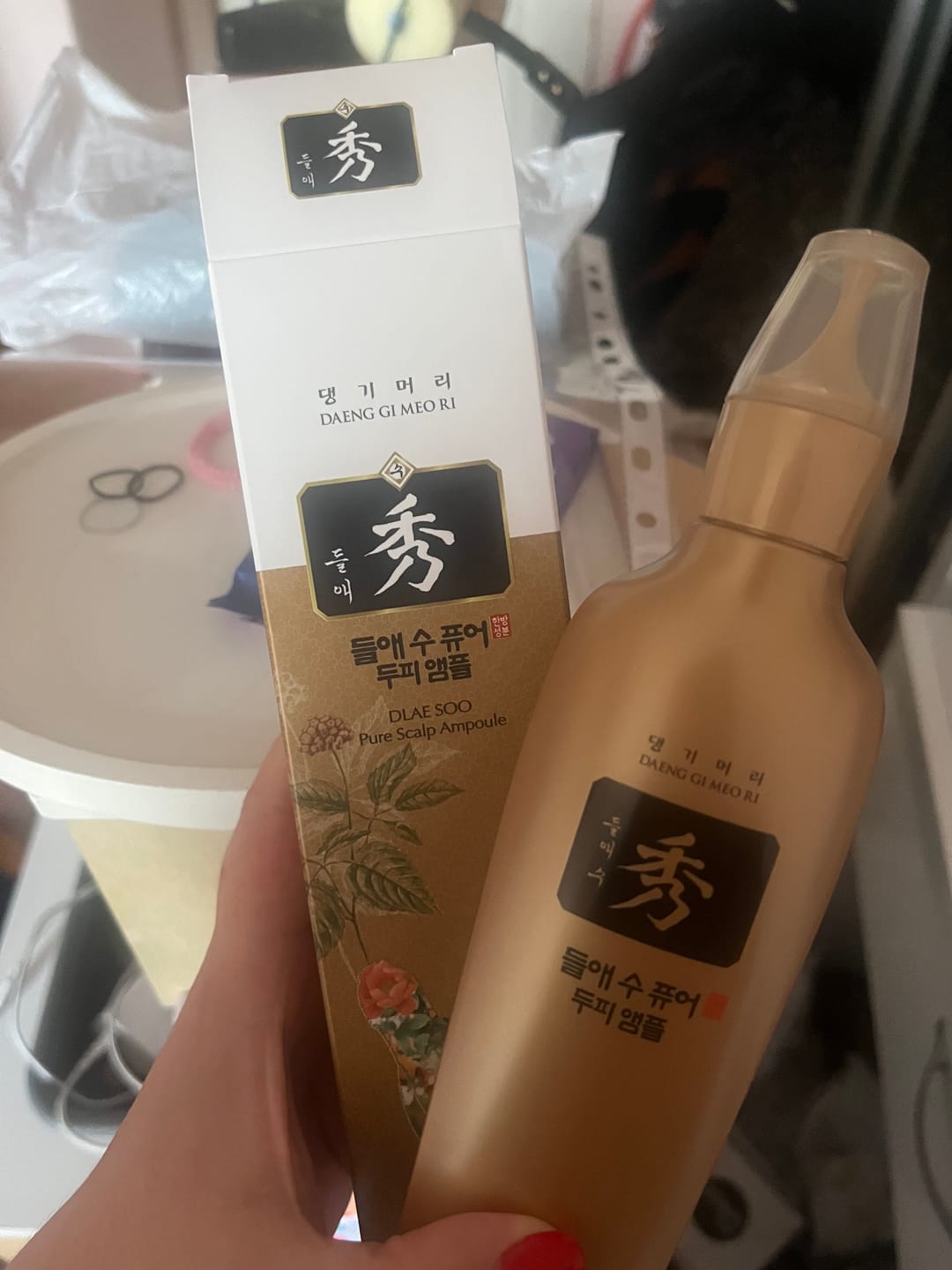 Customer photo review of Пептиден серум за бърз растеж и възстановяване на косата Doori Златен еликсир