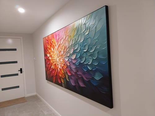 Customer photo review of Colorful Abstract Textured Painting Canvas #AT067