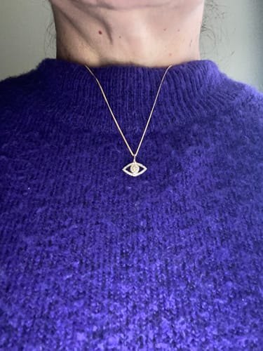 Customer photo review of Diamond Evil Eye Pendant in 9ct Yellow Gold