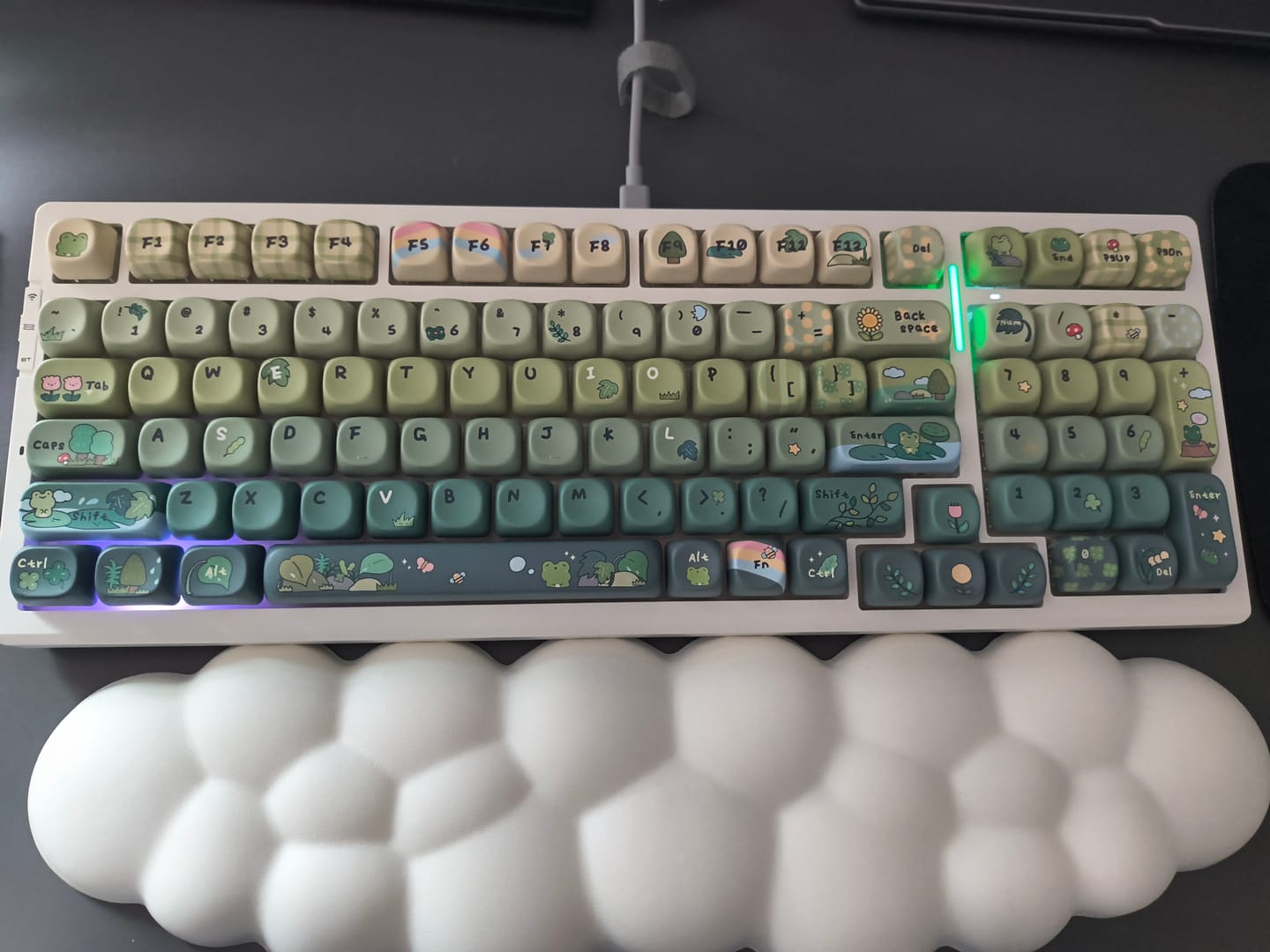 Customer photo review of KiiBOOM X Cosydiaries Rainy Froggy Day Keycap Set